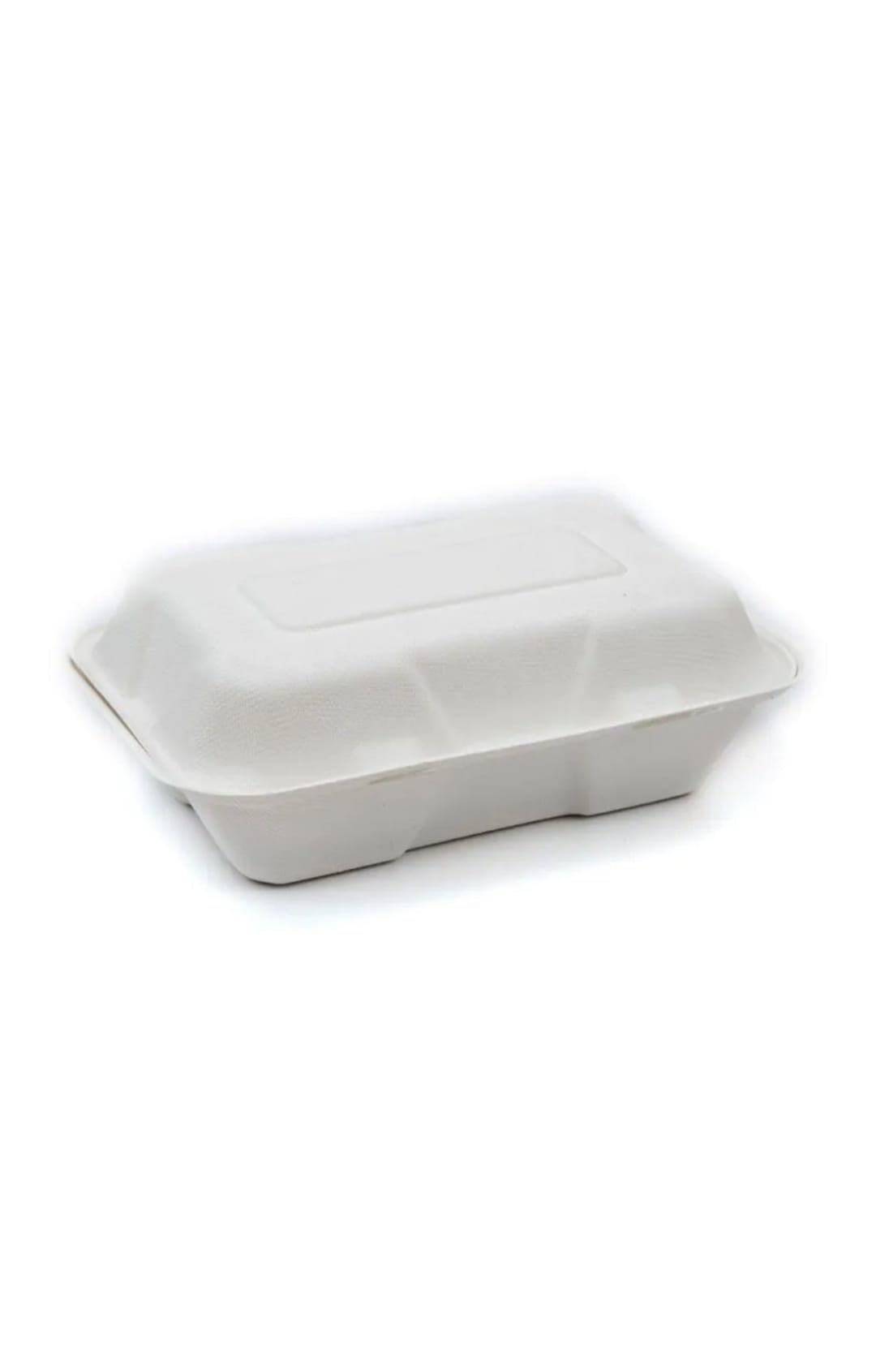 BAGASSE LUNCH BOX 9X6`` (HB10) 232X155X78MM 1X250