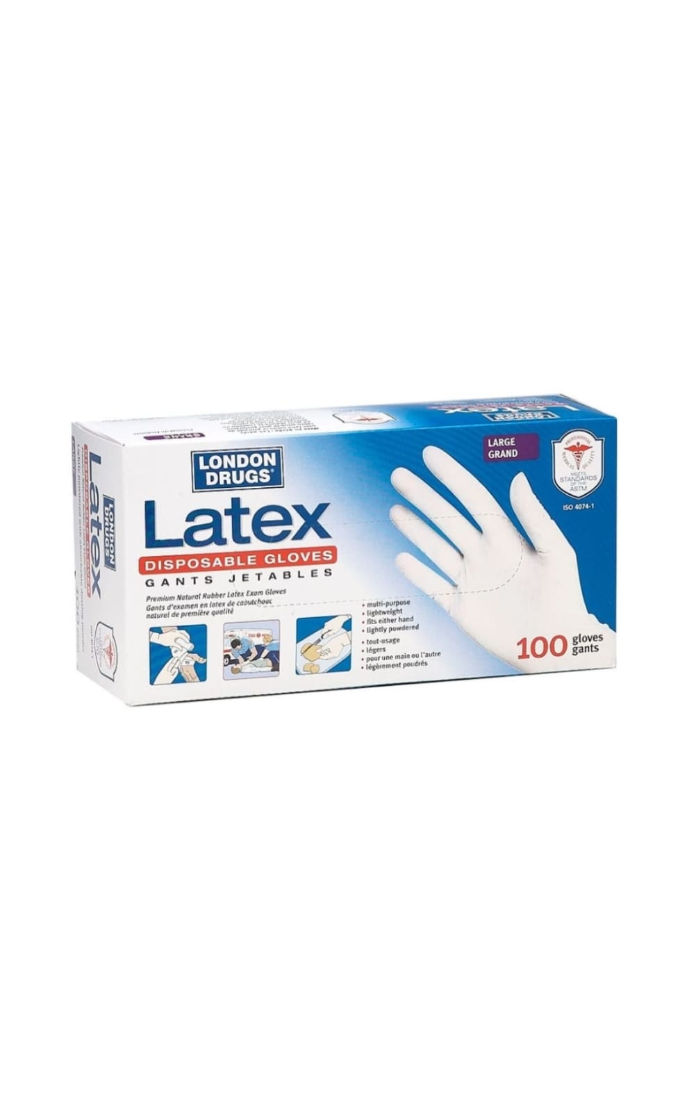 LATEX GLOVES MEDIUM NO POWDER 1X100