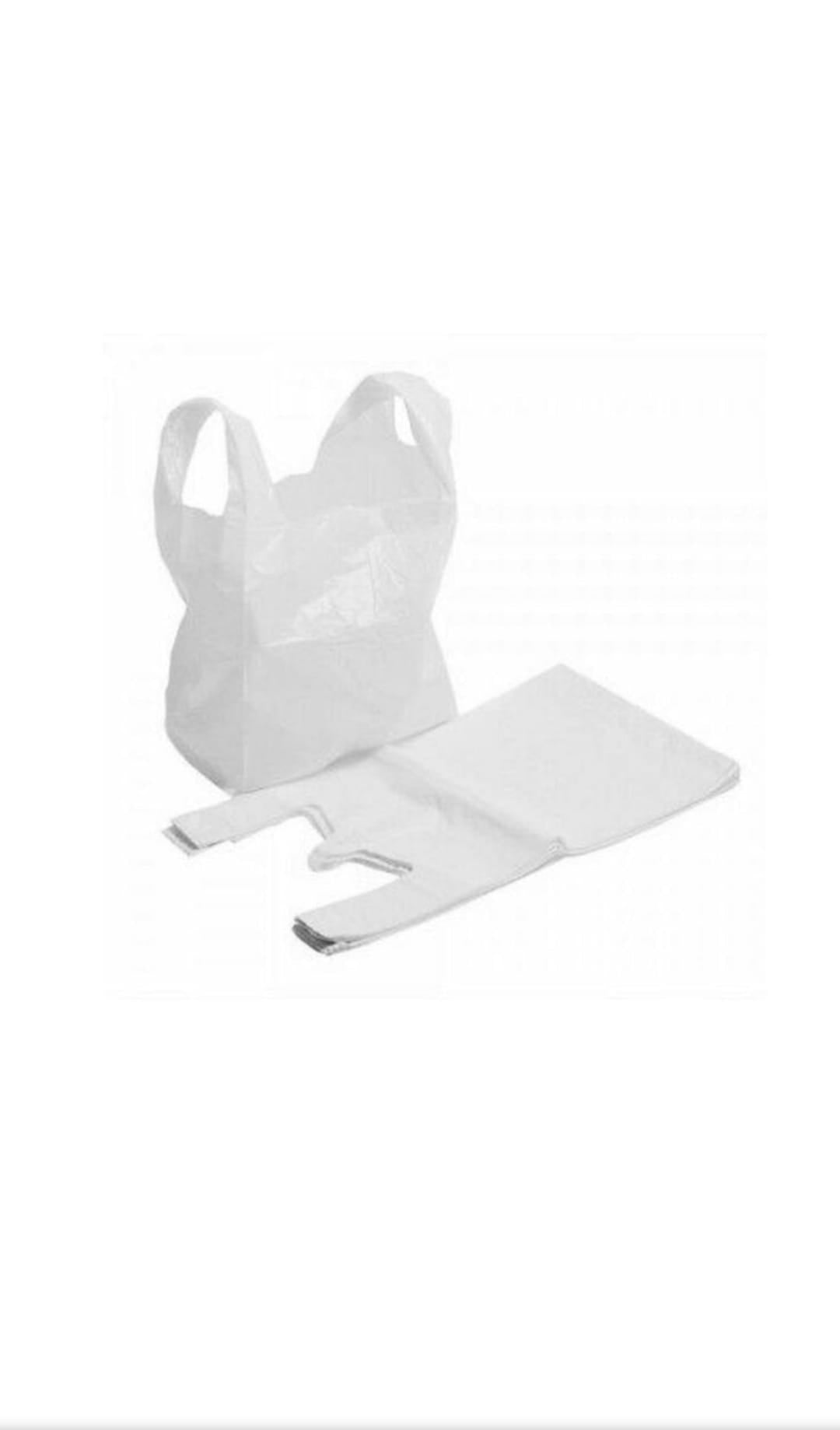 WHITE PLASTIC CARRIER BAGS( JUMBO) 13X20X23`` 1X1000